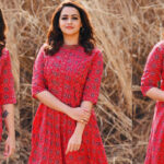 bhavana red colour kurta photos