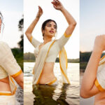 Priya Prakash Varrier in wet saree photos by the river