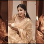 Actress Alfi Panjikaran poses with lamps in hand