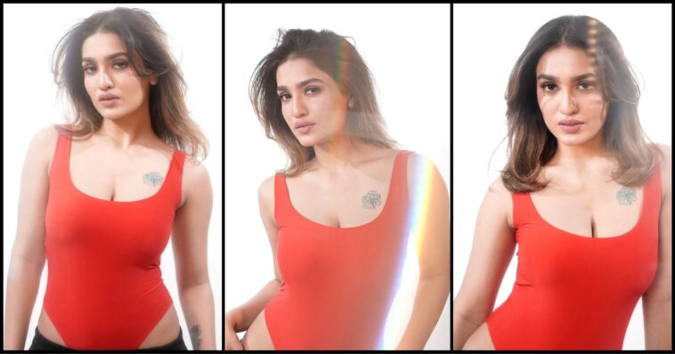 Saniya Iyappan's new red stylish pics.