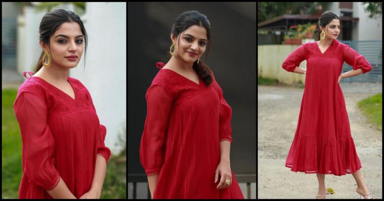 Pictures of Nikhila Vimal in her new red look.