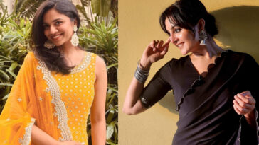 Meenakshi looks stylish in yellow